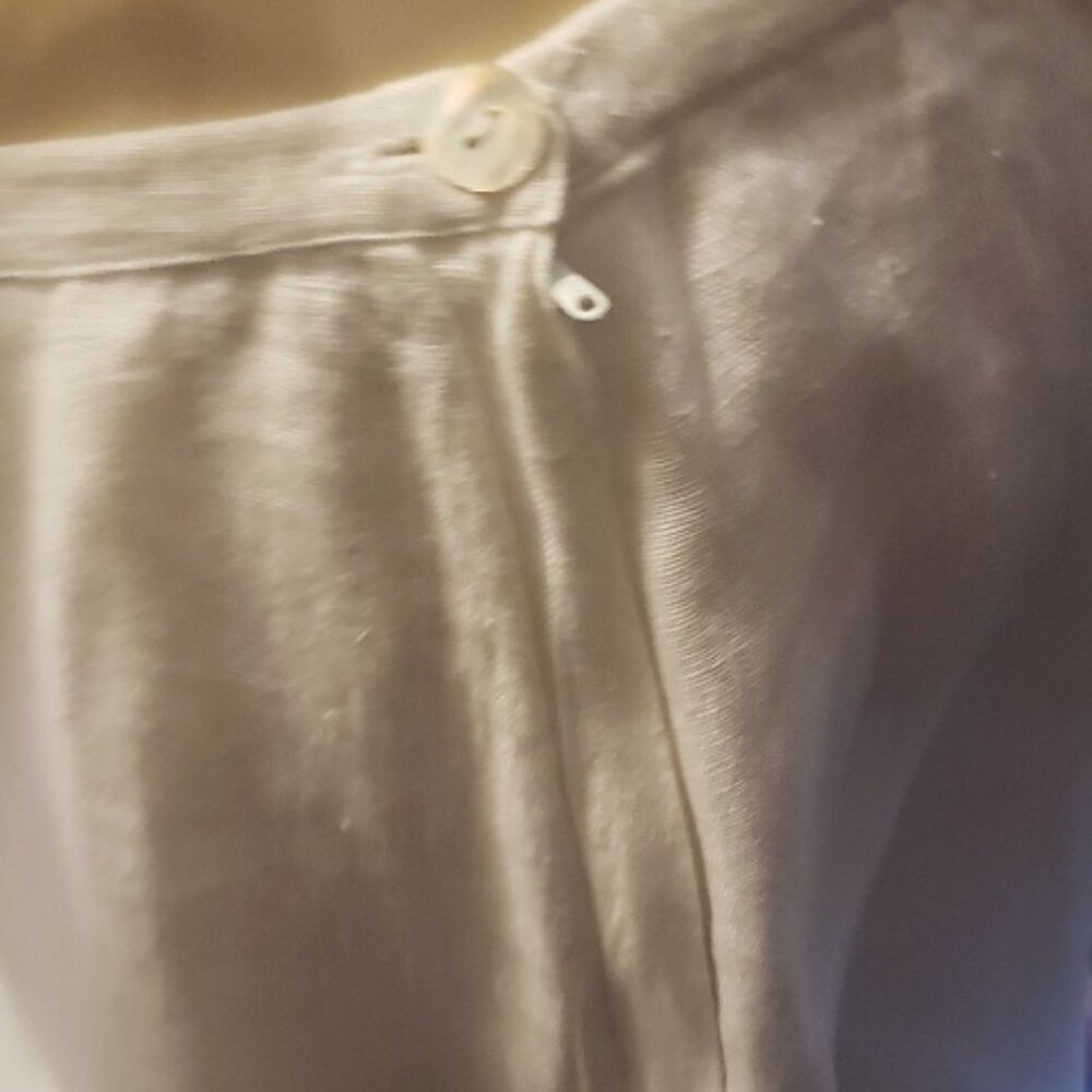 Karavan White 100% Linen Midi Skirt Size L - Picture 2 of 5